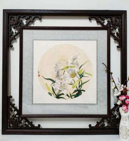 玥陽工筆畫 - 工筆畫百合花