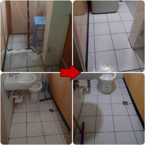 Weilin - 套房退租清理
原本佈滿水垢的地板刷洗後白很多