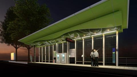 閣雅設計 - 3D透視-高雄輕軌雨豆樹路段(夜)
