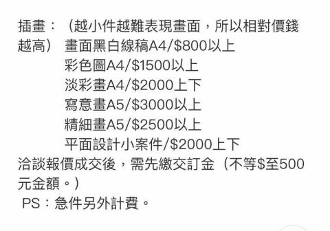 林安藝坊 - 美術繪畫與圖案設計-插畫收費方式 林安藝坊 - 美術繪畫與圖案設計-插畫收費方式