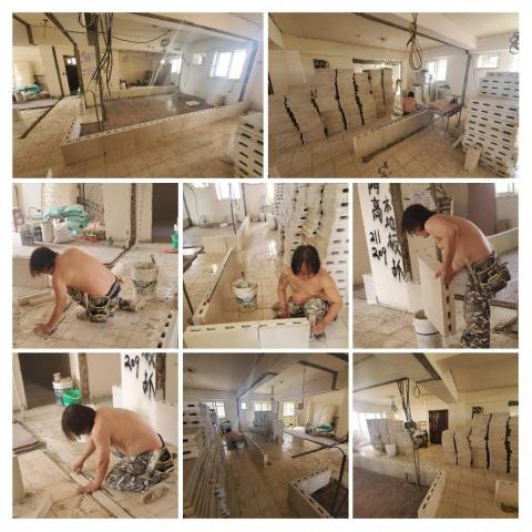 華山室內設計工程有限公司 - 桃園八德石膏磚施工情形情形