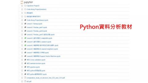 CL老師程式私人家教 - 【Python資料分析與機器學習課程】
課程教材檔案(講義)。包含Lesson1 - Lesson8,以及其他補充內容。 CL老師程式私人家教 - 【Python資料分析與機器學習課程】
課程教材檔案(講義)。包含Lesson1 - Lesson8,以及其他補充內容。