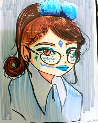 羅賓老師|兒童美術 - 參考網路圖片畫出的創意似顏繪