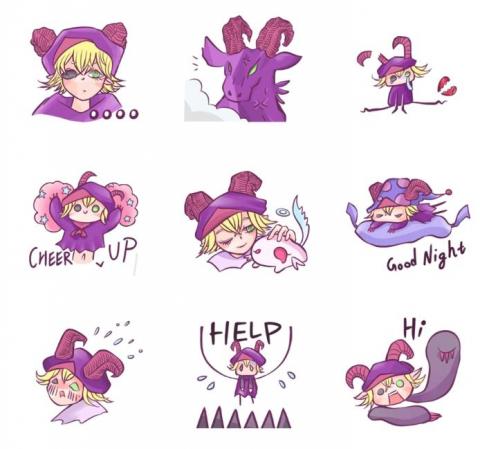 張學瑜 - LINE貼圖 作品- 五色星空物語-其中9張圖