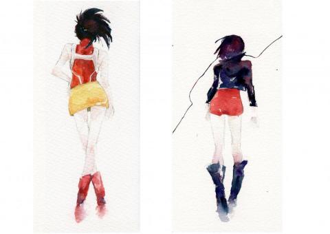 禾文雨 - 水彩插畫，動漫-我的英雄學院-
角色:八百萬百、耳郎響香
可繪製微寫實風的動漫角色