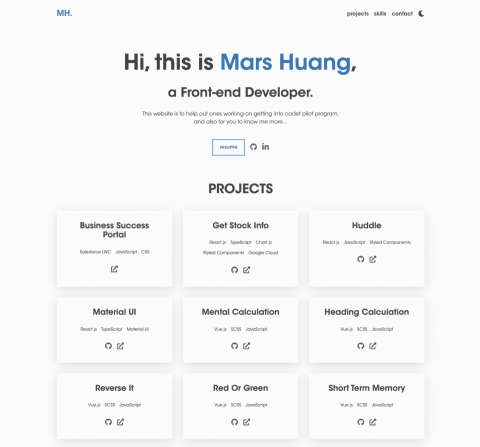 黃羽賢 - Mars Huang Personal Page
https://flying-musk.github.io/
