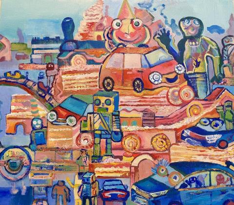 蔡昀庭 - 玩具總動員集會作品
尺寸：10F
媒材：壓克力
年代：2023