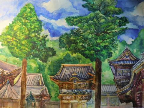 蔡昀庭 - 日光東照宮
媒材：水彩
尺寸：4開