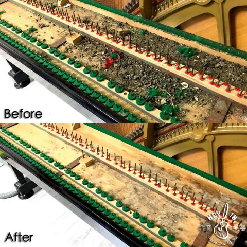 合音樂器行-林彥輝鋼琴調音師 - 永康區客戶：曾先生 Yamaha鋼琴
鋼琴內部清潔、翻新
前後對比強烈！！