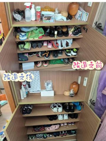 居家整聊師-小翊 - 鞋櫃整理收納前後