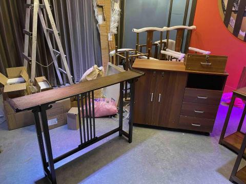 職人傢俱組裝 - 7/6板橋施工的中式牆邊架 置物櫃帶鎖