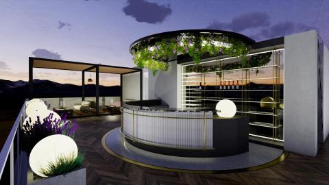 梅子火龍果 - 露天吧檯3D渲染