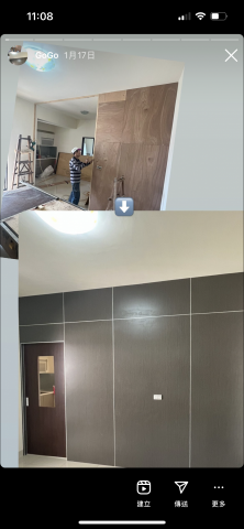 蘇俊源 - 新的華夏 原本客廳與廚房空間互通
業主想要中間一堵牆隔開並使用推拉門

那就安排