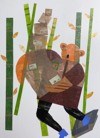 Yohanna Illustration - 拼貼(7-11大熊店員) Yohanna Illustration - 拼貼(7-11大熊店員)