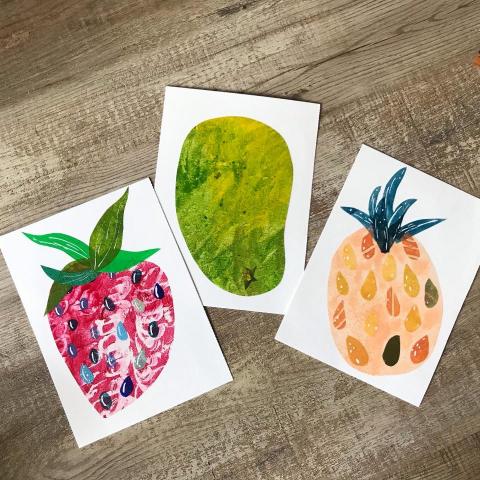 Yohanna Illustration - 拼貼(草莓、芒果、鳳梨) Yohanna Illustration - 拼貼(草莓、芒果、鳳梨)