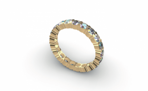 冷空氣首飾建模 - 整圈鑽石戒指/爪鑲