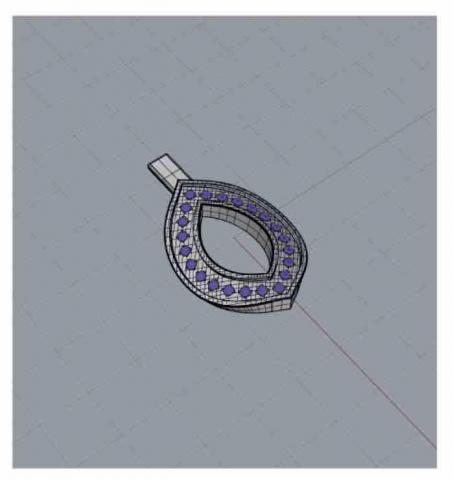 冷空氣首飾建模 - 曲面葉形墜飾/起丁鑲－模型