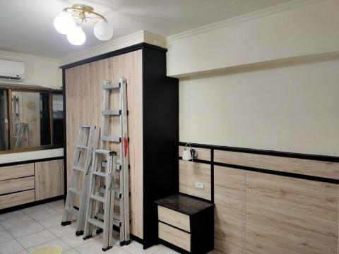 姚俊麟 - 1.套房櫃子黑色烤漆+牆面粉刷