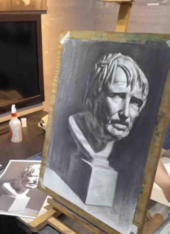 賴禾育 - 石膏像示範