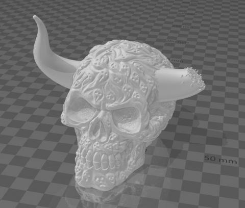 池澗築-3D模型列印 - 斷角骷髏