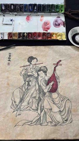 林湘庭 - 工筆仕女圖（臨摹）