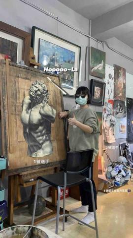 林湘庭 - 炭筆素描（全開大小）