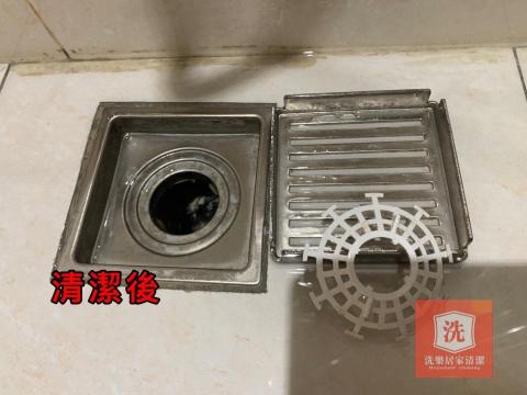 洗樂居家清潔 - 浴室排水孔皂垢毛髮清潔後