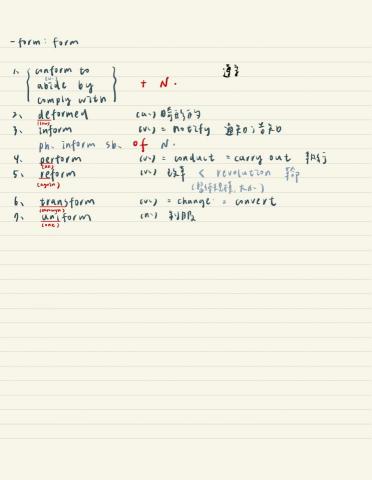 李亭儀 - 字根/字尾系列，解釋各個單字後面搭配詞的詞性，也會作同義字的補充