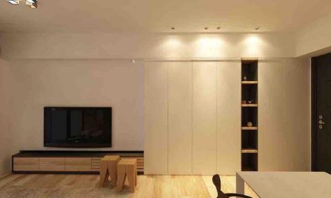 山三設計 - 板橋25坪住宅-電視牆玄關櫃