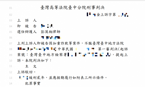 彭英翔律師 - 爭取緩刑成功