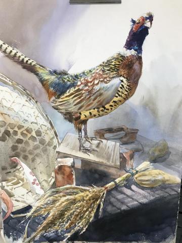 鄭延齡非凡國際藝術 - 非凡國際藝術現場寫生環頸雉