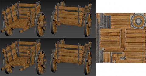 陳子祺 - 遊戲場景物件3D模型(手推車)