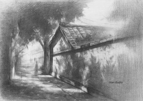 Han studio  邱柏翰 - 風景素描課堂示範