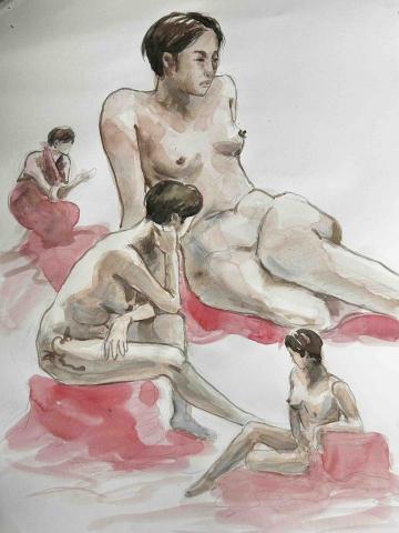 陳可芹 - 人體水彩速寫