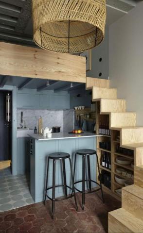 耀棕室內創意工作室 - 單人套房，床在廚房上方，買塊小土地即可成家