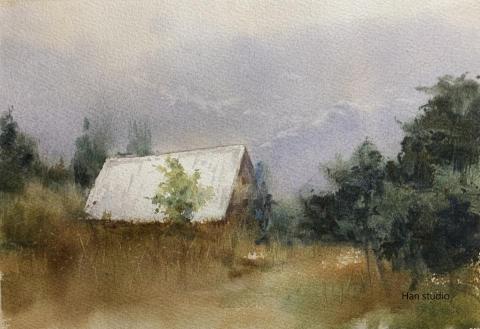 Han studio  邱柏翰 - 鄉村風景水彩演練