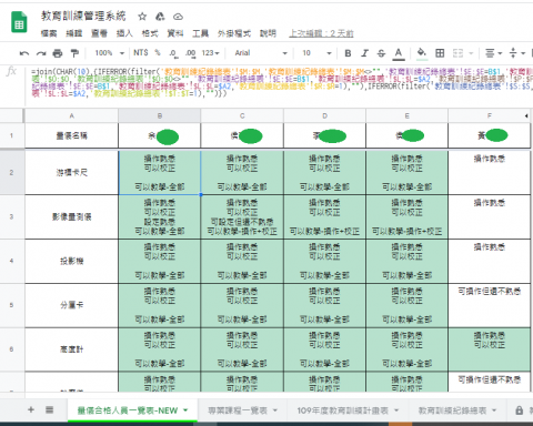 洪明維 - Google sheet filter函數應用