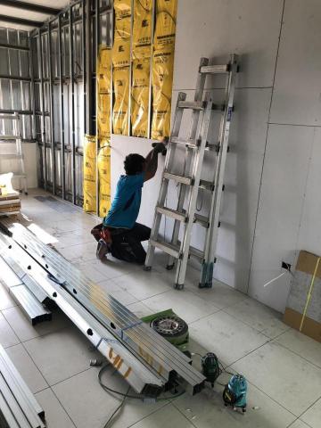 樺昕.凱琳室內裝潢 - 鐵皮屋單面矽酸鈣板含防火隔音棉施工