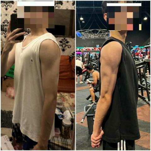 伊凡 - 左：剛開始健身
右：健身三個多月