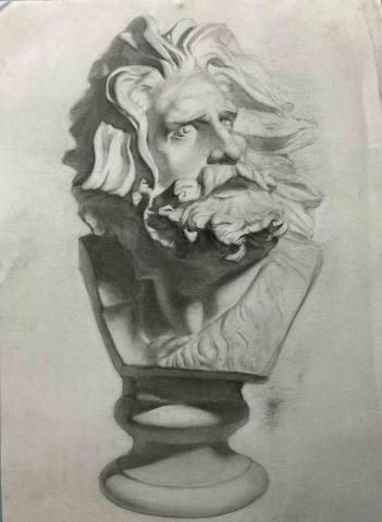 林峻銳 - 石膏像鉛筆素描