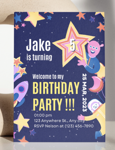 INRASSION - 生日派對邀請卡片設計,以星空宇宙為主題,充滿活潑、繽紛歡樂的設計 INRASSION - 生日派對邀請卡片設計,以星空宇宙為主題,充滿活潑、繽紛歡樂的設計