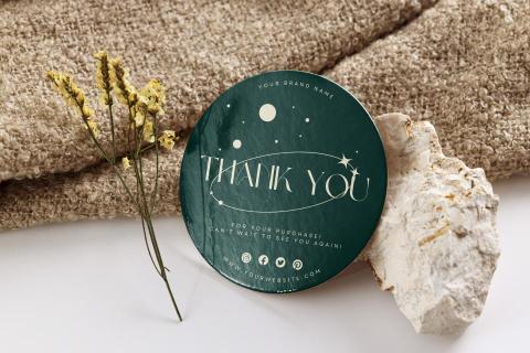 INRASSION - 商店感謝貼紙設計,簡約現代風格,以星空宇宙為主題,星星與行星設計帶給人優雅時尚的品牌形象 INRASSION - 商店感謝貼紙設計,簡約現代風格,以星空宇宙為主題,星星與行星設計帶給人優雅時尚的品牌形象