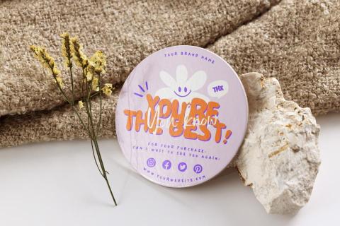 INRASSION - 商店感謝貼紙設計,復古塗鴉風格,花朵笑臉以及字體排版帶來俏皮可愛的感覺 INRASSION - 商店感謝貼紙設計,復古塗鴉風格,花朵笑臉以及字體排版帶來俏皮可愛的感覺