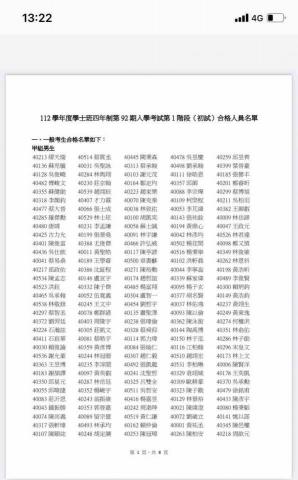 吳清漢 - 警大一階錄取名單