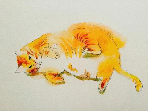 鯨魚 - 水彩作品