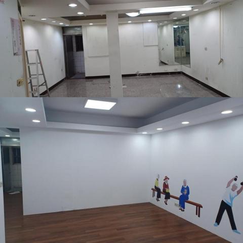 工程行 - 店面 矽酸鈣板隔間批土 和油漆  工程行 - 店面 矽酸鈣板隔間批土 和油漆