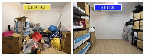 空間收納魔法家 - 方舟協會儲藏室增加收納層架，節省出80％空間