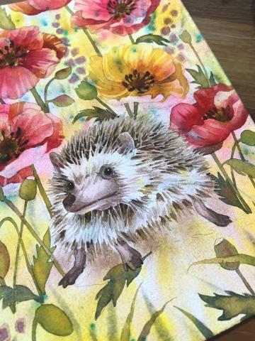 張郁欣 - 水彩插畫示範過程圖