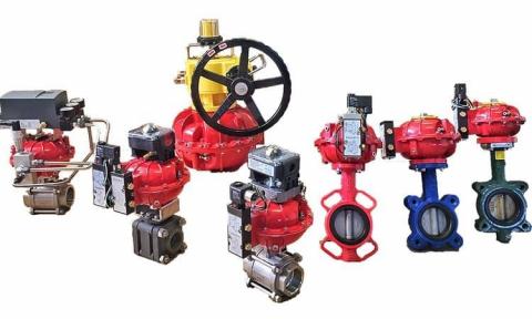 百淼/莊先生 - 閥門自動化/相關氣缸設計(圖中紅色缸體)