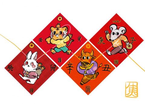 燒焦平底鍋 - 春節春聯圖